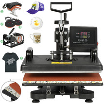 5 In 1 Heat Press Machine Digital Transfer Sublimation T-Shirt Mug Hat Diy - £258.18 GBP