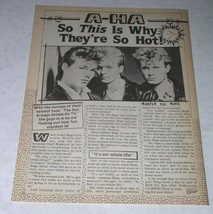 A-ha BOP Magazine Photo Article Vintage 1986 - $18.99