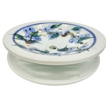 Hand Painted Ceramic Berry Bowl Strainer 5 inch White Blue Blueberries EUC - £11.62 GBP