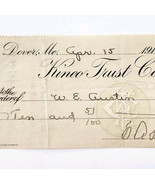 1914 Kineo Trust Company Bank Check E.A. Sampson Dover Maine Signed 6274... - $27.22 CAD