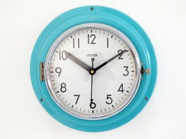 Turquoise Vintage Maritime Navigation Citizen Wall Clock Slave Nautical Japan  - $136.13