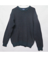 Vyg Woolrich Sweater Mens XL Blue Green Red Wool Knit Pullover Hong Kong - $47.45