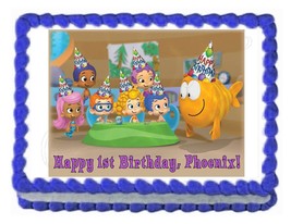 BUBBLE GUPPIES edible cake image party decoration topper frosting sheet - $9.99+