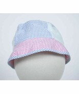STARTING OUT NWT GIRLS INFANT PINK BLUE MINT GREEN GINGHAM HAT CAP  NEW - $3.95