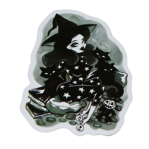 Black White Witch Kitty Cats Doll Books Sticker - £1.76 GBP