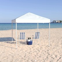 Flash Furniture 8&#39;X8&#39; White Outdoor Pop Up Event Slanted Leg Canopy Tent With - £71.57 GBP