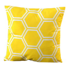 Yellow Throw Pillow Outdoor Geometric 18" x 18"  Sun Weather Resistant UV50
