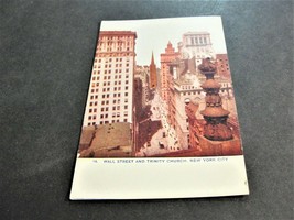 Wall Street and Trinity Church-New York City, New York-Unposted 1900s Postcard. - £11.64 GBP