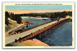 Fishing Bridge Yellowstone National Park Wyoming UNP Linen Postcard S13 - £3.16 GBP
