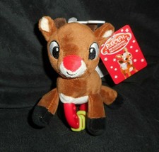 6&quot; New W Tag Rudolph The Red Nosed Reindeer Rattle Stuffed Animal Plush Baby Toy - $19.00