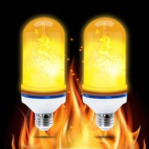 2 Pack Led Flame Lights, Flame Effect Light Bulbs Flickering Fire Effect Bulb - £13.91 GBP