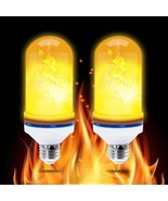 2 Pack Led Flame Lights, Flame Effect Light Bulbs Flickering Fire Effect... - £13.91 GBP