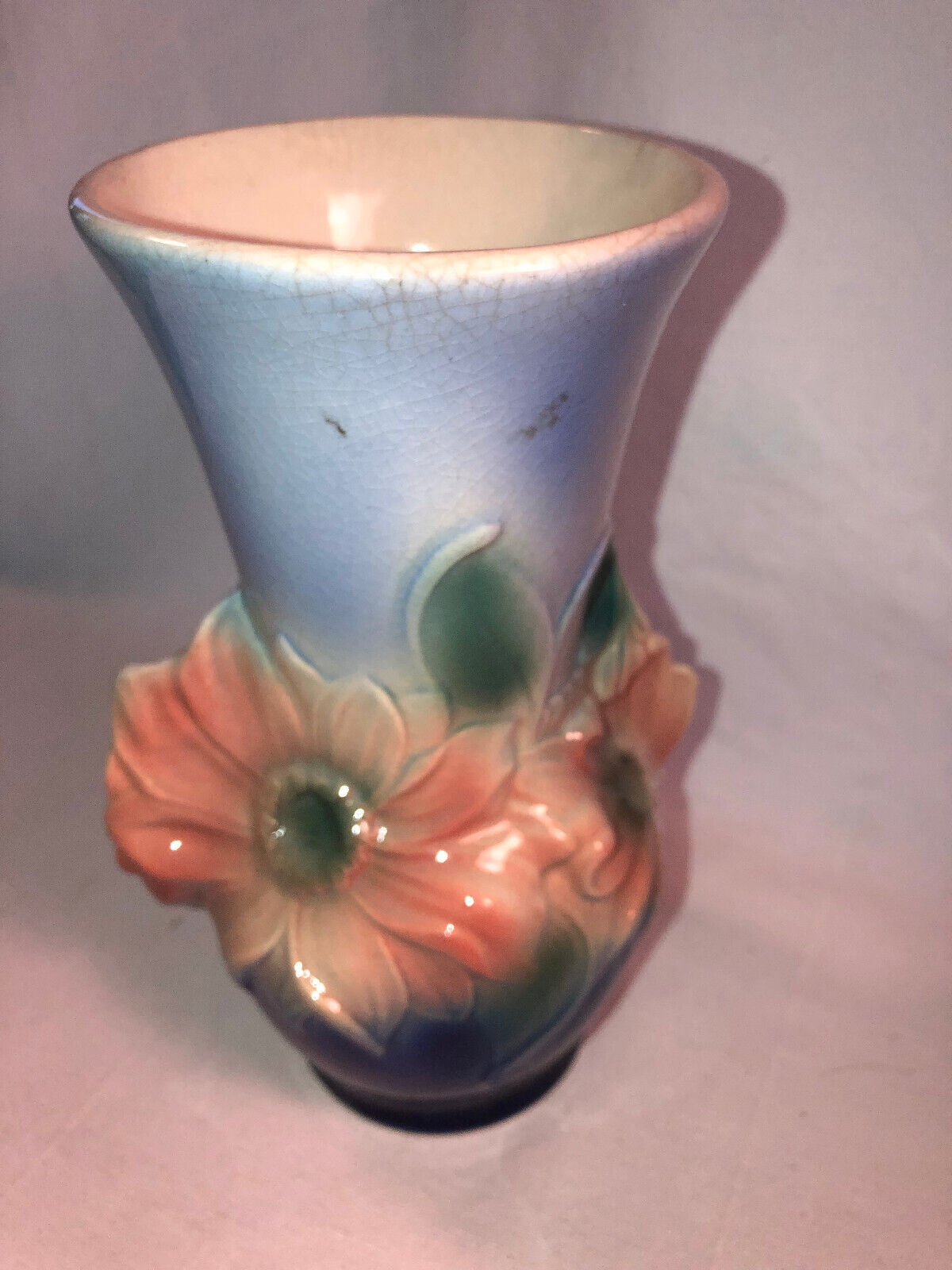 Primary image for Flowered Royal Copley Pottery 8 Inch Flower Vase Mint