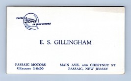 Passaic Motors Ford Dealership 1940s  Vintage Business Card  Passaic  NJ... - $21.73