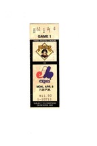 Apr 8 1991 Montreal Expos @ Pittsburgh Pirates Ticket Dennis Martinez 1 Hitter - £15.56 GBP