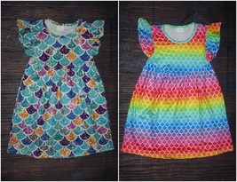 NWT Boutique Mermaid Rainbow Girls Sleeveless Pearl Dress - £6.38 GBP