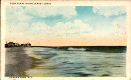 Vintage POSTCARD- Surf Scene Along Jersey Coast, Asbury Park, Nj BK51 - £1.58 GBP