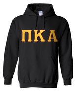 Pi Kappa Alpha Hoodie - Black - Twill Gold Letters with Garnet Outline - £39.18 GBP