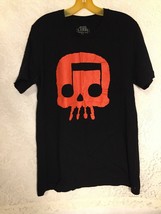 JT Music Rooster Teeth Red Skull Music Note Men&#39;s Black T-Shirt L Short ... - $13.17