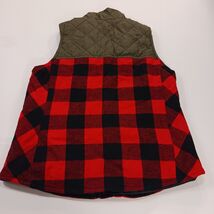 Maurices Woman’s Size Large Buffalo Plaid Flannel Quilted Vest Full Zip Pockets image 2