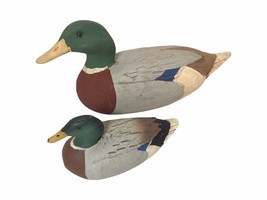 Mallard Ducks Drake Decoy Signed &amp; Dated: Beeson And Davenport 1990 - £32.01 GBP