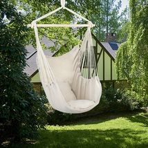 Hammock Chair Hanging Rope Swing w/ Soft Pillows Outdoor Yard Garden Por... - $34.89