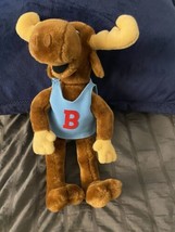 Vtg  1985 BullWinkle  Mighty Star  16&#39;&#39; Plush Toy Stuffed Moose W/ Sucti... - $9.89