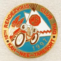 Vintage Jewelry Lapel Pin MG Club Kah Nee Ta Resort TMG Car Rendezvous 1997 - $14.84