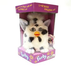 Furby 1998 Dalmatian model 70-800 white and black spots grey eyes boxed ... - $150.19