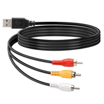 Usb To 3Rca Cable, 1.5M Usb Male To 3 Rca Male Jack Splitter Audio Video... - £11.57 GBP