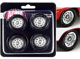 Mopar Rally Wheel Tire Set of 4 Pcs 1/18 ACME - £22.11 GBP