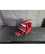 Dollhouse Miniature Baby Grand Piano Music Room Parlor Cherry Wood Furni... - £47.17 GBP