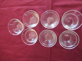 Pyrex set of 7 custard fruit cups 5 oz ramekin 3 Ring 462 4DD 5 oz vintage - $26.41