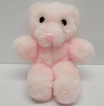 1984 APPLAUSE Teddy Bear Vintage plush baby Gumdrop teddy Pink Seated 5&quot; Tiny - £7.55 GBP