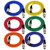 Gls Audio 6Ft Patch Cable Cords, Xlr Male To Xlr Female Color Cables,, 6 Pack. - £35.94 GBP
