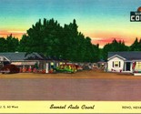 Sunset Auto Court Reno Nevada NV UNP Linen Postcard &amp; Bus Card L5 - $15.79