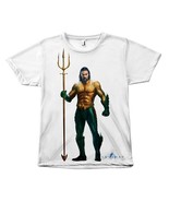 Deluxe Aquaman Movie T-Shirt Jason Momoa Canvas Size - Unisex Tee - £30.56 GBP