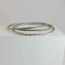 Sterling Bangle Bracelets - Textured Bangles Set - Silver Bangle Bracele... - £25.47 GBP