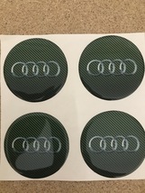 Set 4 Audi  Top Quality Emblem Domed Center Wheel Hub Cap Silicone Sticker - £7.50 GBP+