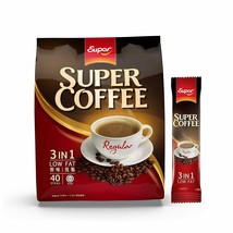 SUPER COFFEE REGULAR 3 IN 1 LOW FAT (40 SACHETS X17G) - £16.35 GBP