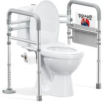 350lb Heavy-Duty Toilet Safety Rails – Adjustable &amp; Foldable for Stability - $111.82