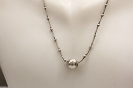 Vintage &quot;Ball &amp; Chain&quot; Fine Jewelry Sterling Silver 925 Italy Bead Bar S... - £27.51 GBP