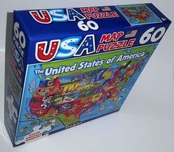 CRAZART USA MAP PUZZLE 60 PIECES KIDS UNITED STATES AMERICA CAPITALS 8.7... - £7.89 GBP
