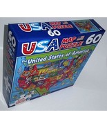 CRAZART USA MAP PUZZLE 60 PIECES KIDS UNITED STATES AMERICA CAPITALS 8.7... - £7.88 GBP