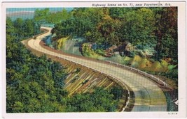 Postcard Highway Scene On No 71 Near Fayetteville Arkansas - $4.94