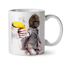 Gorilla Gun Beast Animal NEW White Tea Coffee Mug 11 oz | Wellcoda - £12.25 GBP