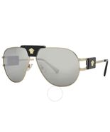 Versace VE2252 10026G Sunglasses Gold Frame Light Grey Mirror Silver 63mm - $178.99