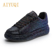 AIYUQI Women&#39;s Sneakers Flat Latest Thinestone Shiny Ladies Shoes Laces Casual W - £78.32 GBP