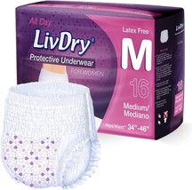 Livdry Women&#39;s All Day Adult Incontinence Underwear Size Medium 16 ct - $23.74