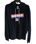 Nike Gilbert Baker Pride Hoodie Black Rainbow Be True LGBTQ Pull Over Un... - $29.69